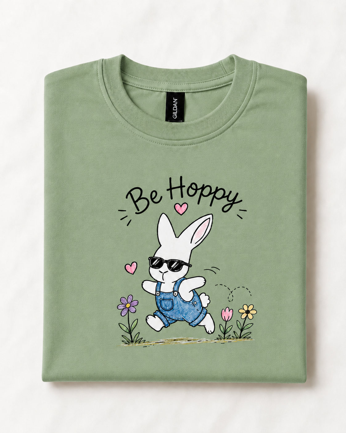 Burt the Bunny β Be Hoppy β Adult T-Shirt