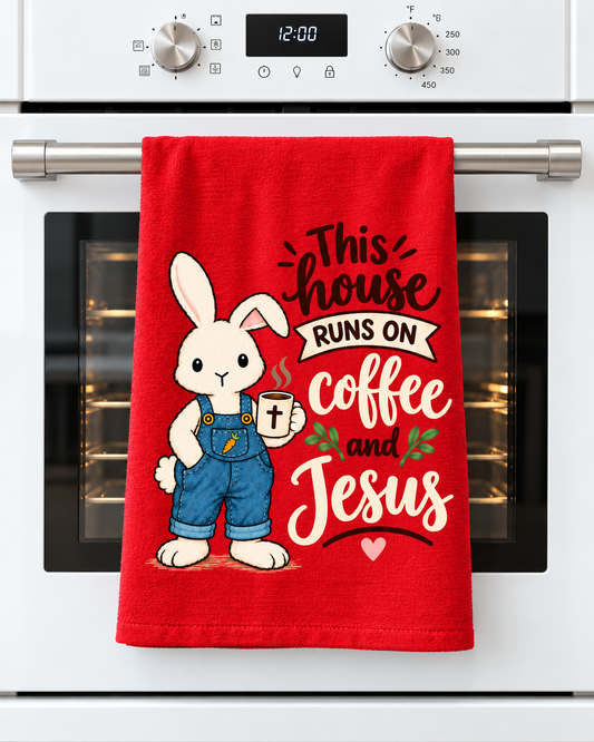 Burt the Bunny – Coffee & Jesus – Kitchen Towel